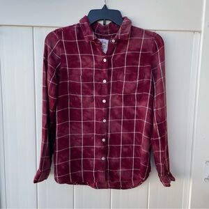 🪲3/$12🪲 So | Perfect Shirt Relaxed Red Tie Dye Plaid Checkered Button Down Shirt